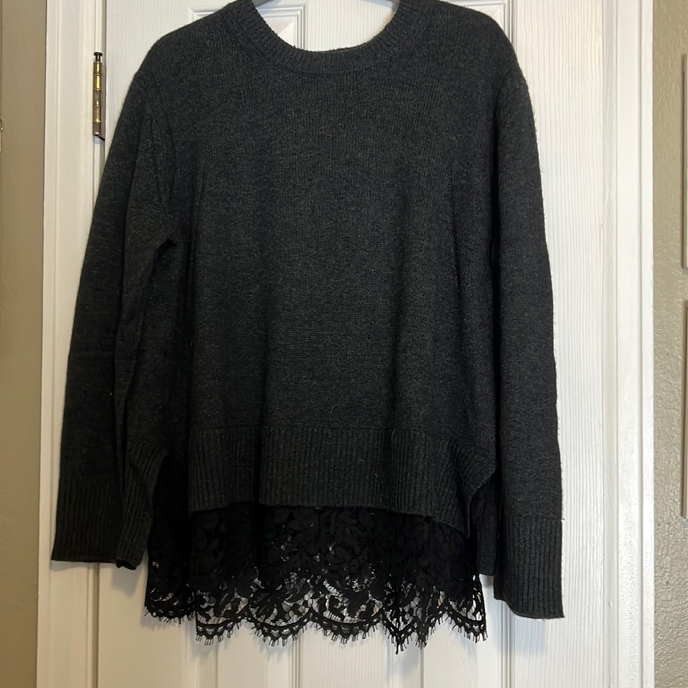 Brochu Walker lace trimmed sweater